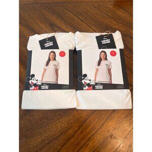 New Disney Mickey Mouse Embroidered T-shirt Bundle of 2 Sz XL 16/18